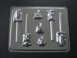 118sp Star Wonders Assortment Chocolate or Hard Candy Lollipop Mold