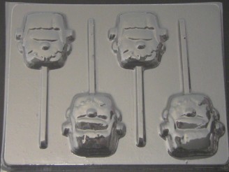 2401 Frankenstein Face Chocolate or Hard Candy Lollipop Mold