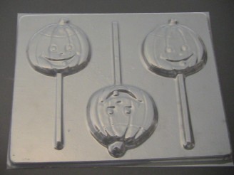 2413 Jack O Lantern Pumpkin Chocolate or Hard Candy Lollipop Mold