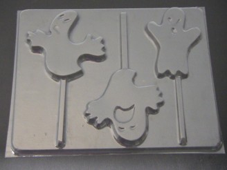 2414 Ghost Chocolate or Hard Candy Lollipop Mold